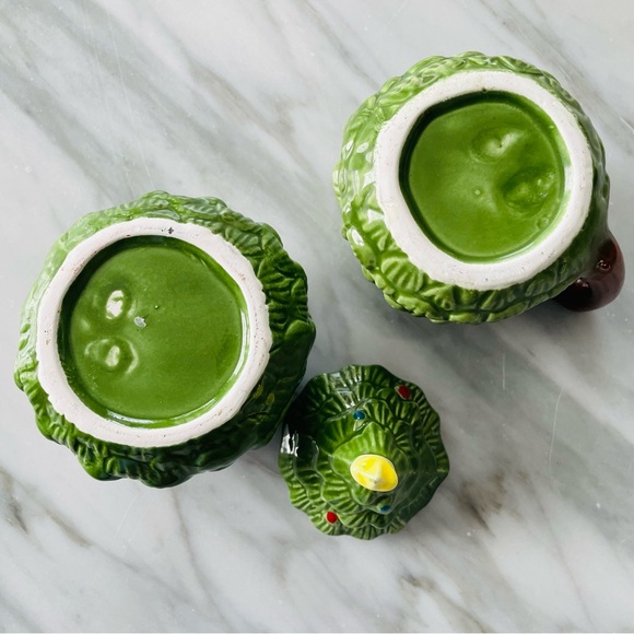 Christmas Tree Sugar and Creamer•Vintage 1970’s•Hand-Painted in a Ceramics Class - Picture 5 of 9